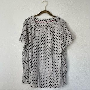 BODEN Carey White Navy Polka Dot Blouse Size 18 NWT